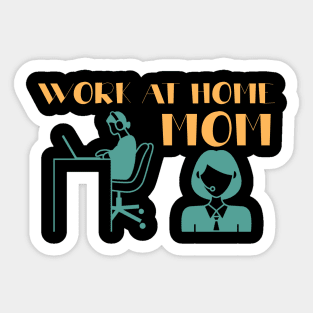 Minimalist Work At Home Graphic Illustration Sticker